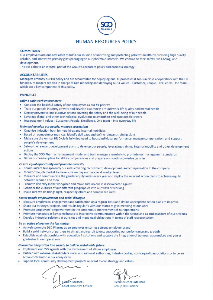 HR Policy SGD Pharma