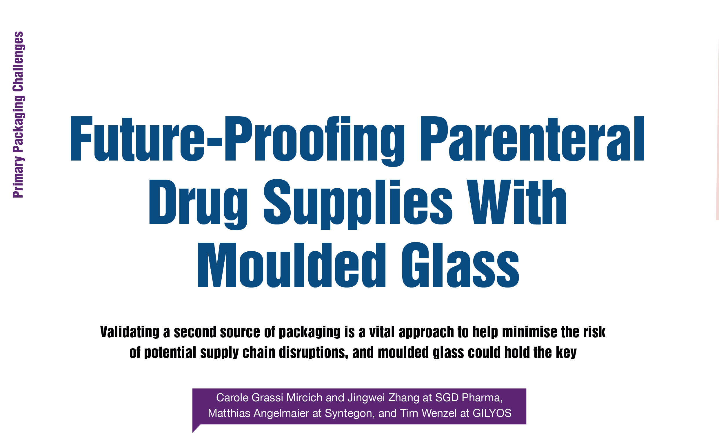 Future-Proofing Parenteral Drug Supplies With Moulded Glass