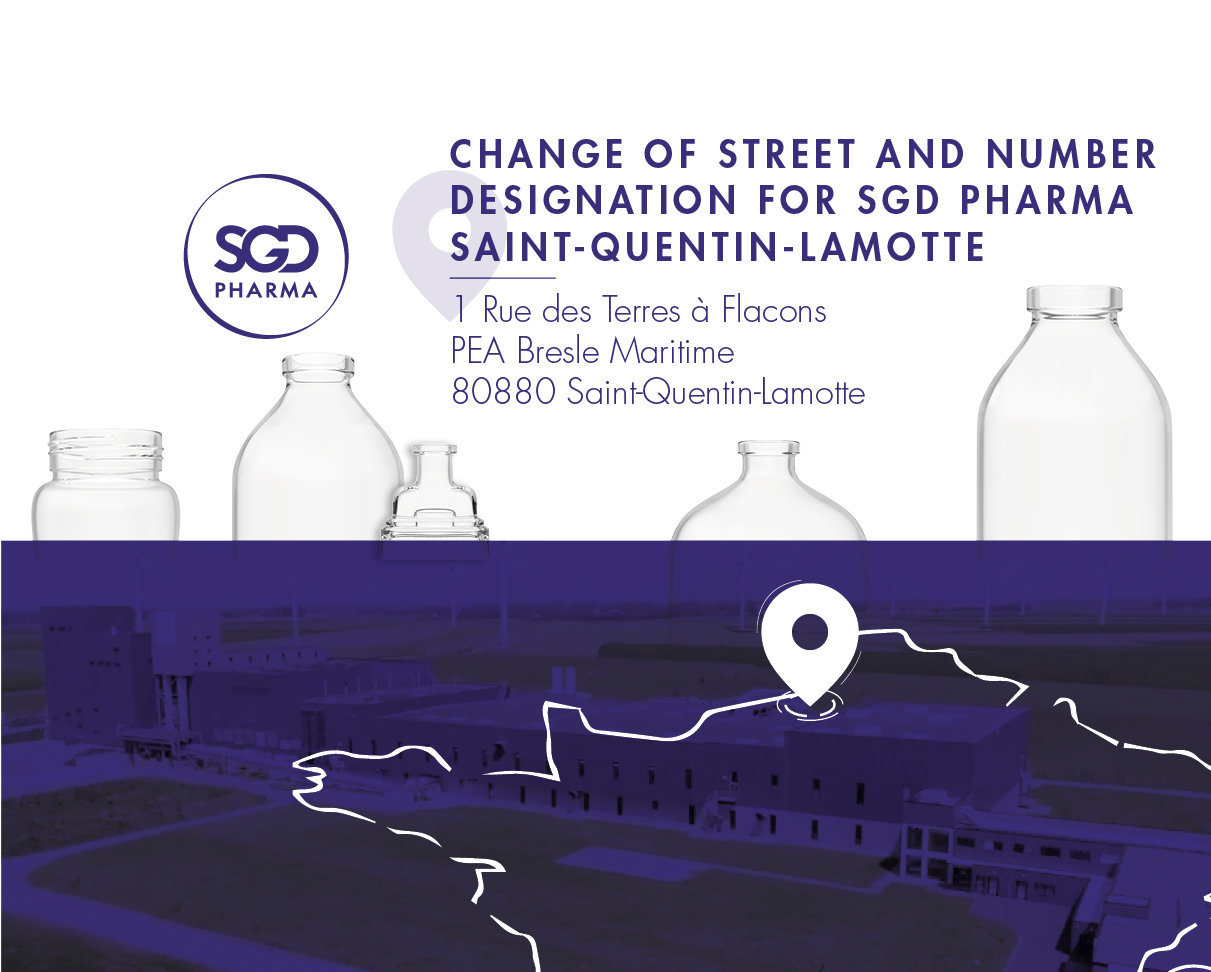 Change of street and number designation for SGD Pharma Saint-Quentin-Lamotte, France site (known as SGD Pharma – SQLM)