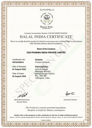 ISO 9001 SGD Pharma India Limited