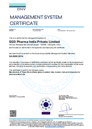 SA 8000-2014 SGD Pharma India 